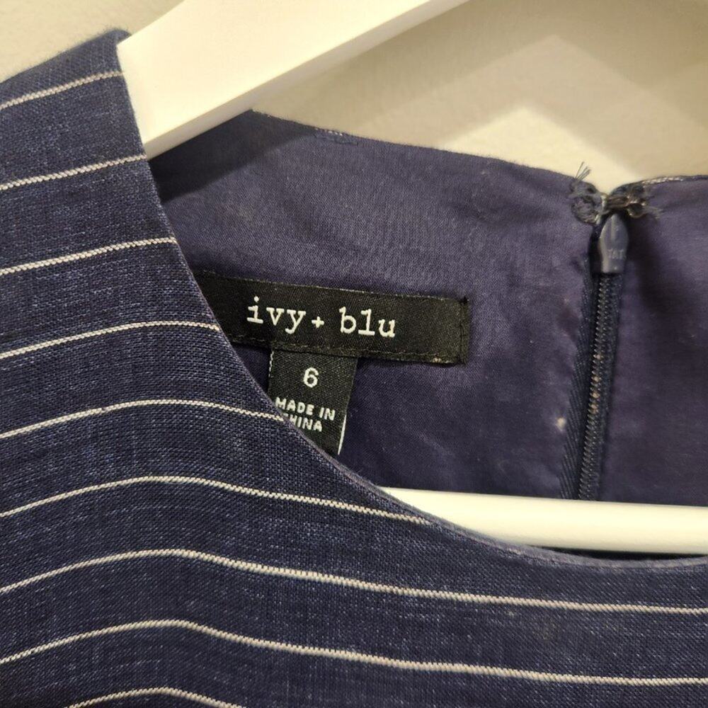 Ivy & Blu Edmund Pinstripe Linen dress - Size6 - Picture 3 of 7